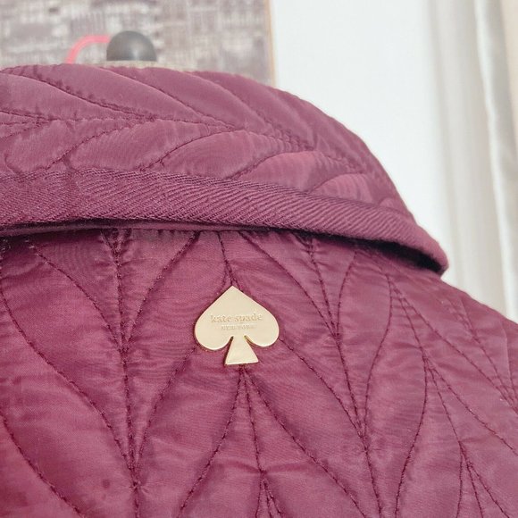 Kate Spade Quilted Snap Button Jacket Coat Red XS - Picture 9 of 12